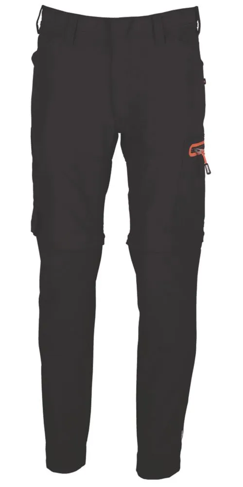 Herock Tornado, pantalón con pernera desmontable de cremallera, negro (cintura 38