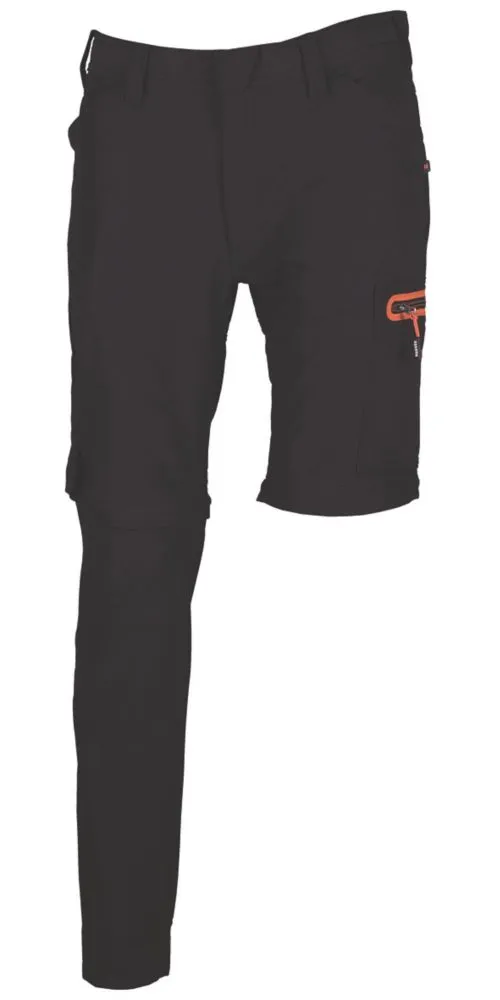 Herock Tornado, pantalón con pernera desmontable de cremallera, negro (cintura 38