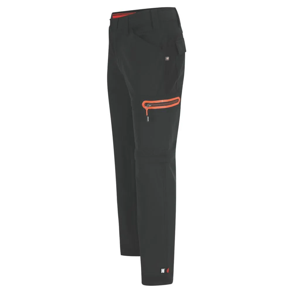 Herock Tornado, pantalón con pernera desmontable de cremallera, negro (cintura 38