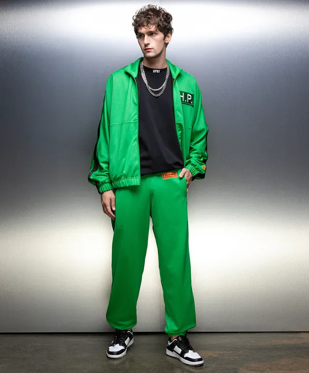 Heron Preston Green logo sweatpants