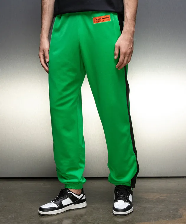 Heron Preston Green logo sweatpants