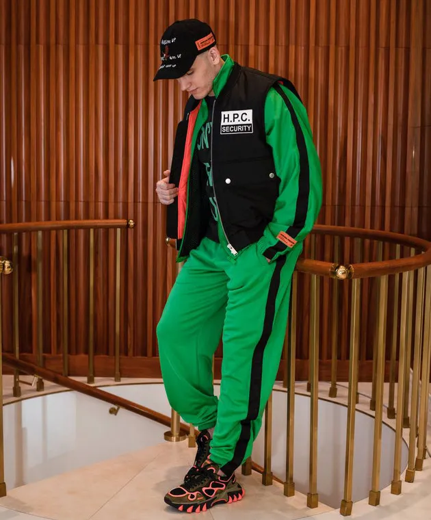 Heron Preston Green logo sweatpants