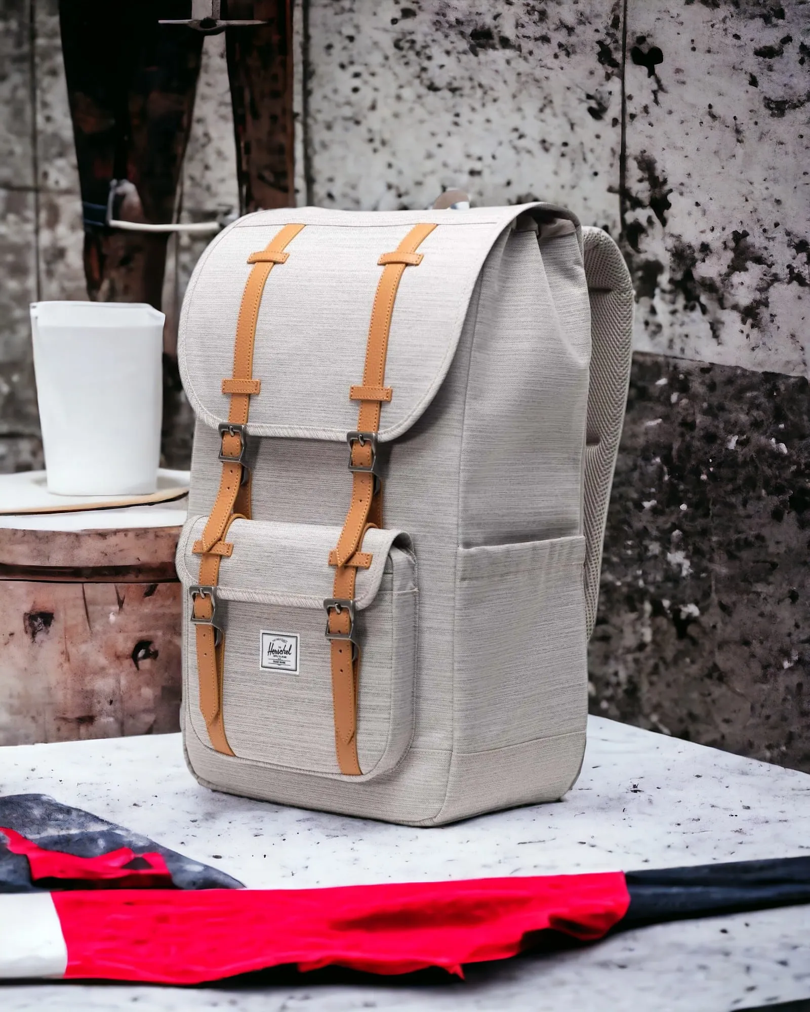 Herschel – Mochila little America light grey crosshatch