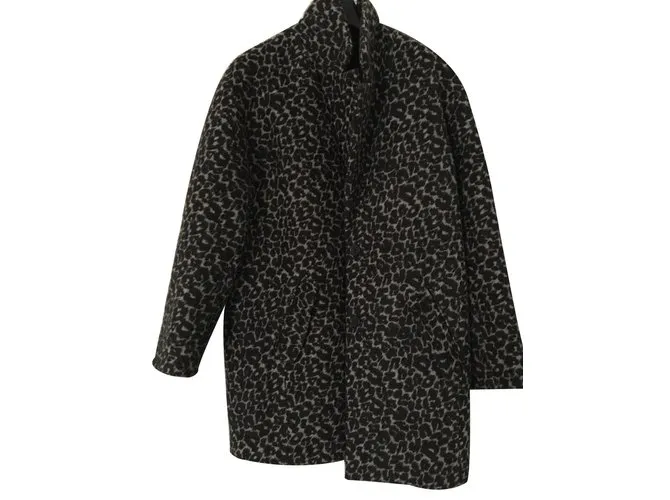 Ikks Capa Negro Estampado de leopardo Gris antracita 