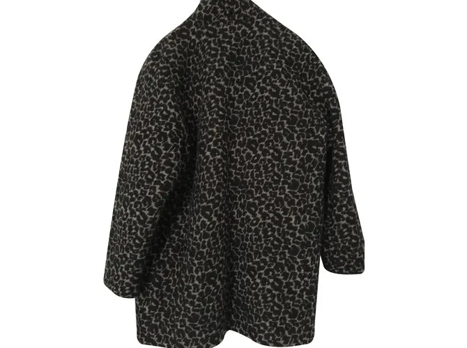 Ikks Capa Negro Estampado de leopardo Gris antracita 