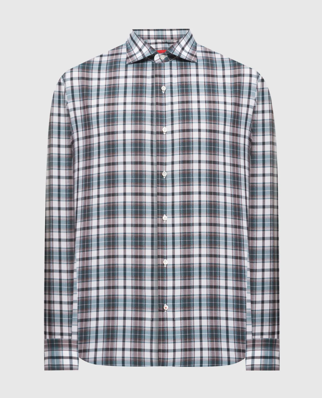 ISAIA Green checked shirt