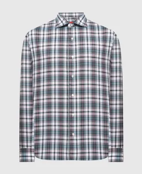 ISAIA Green checked shirt