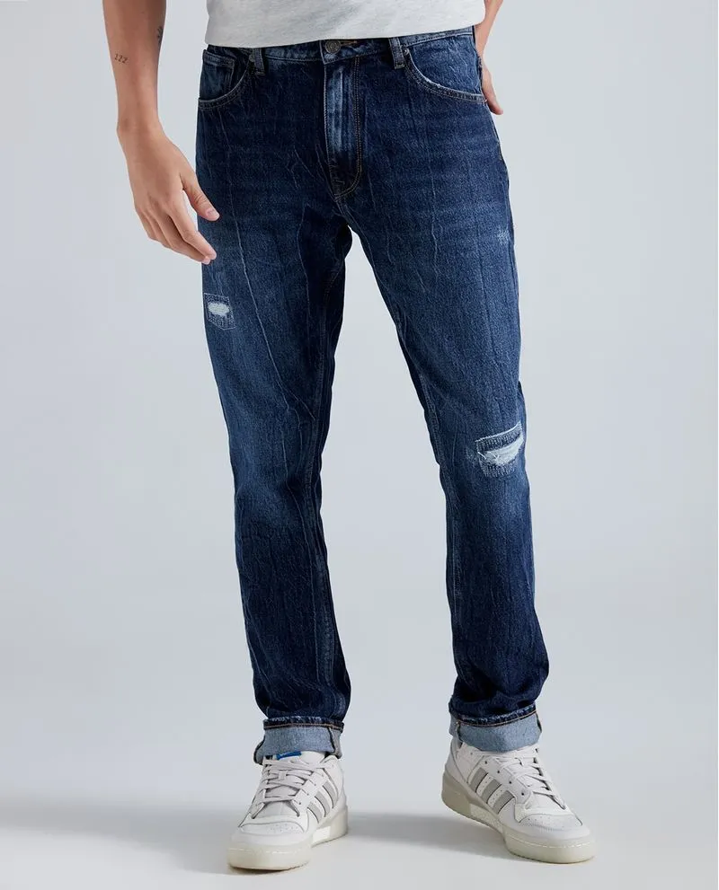 Jean Tapered fit tono medio para hombre