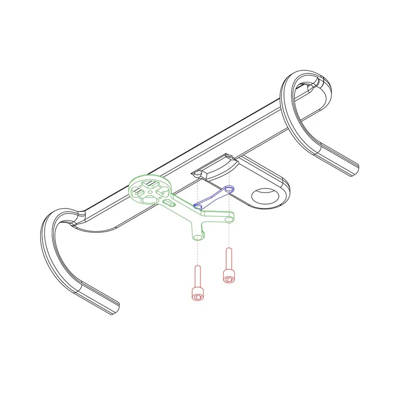 JRC Underbar Mount for Cannondale Knot Handlebar | Wahoo | Acid Green