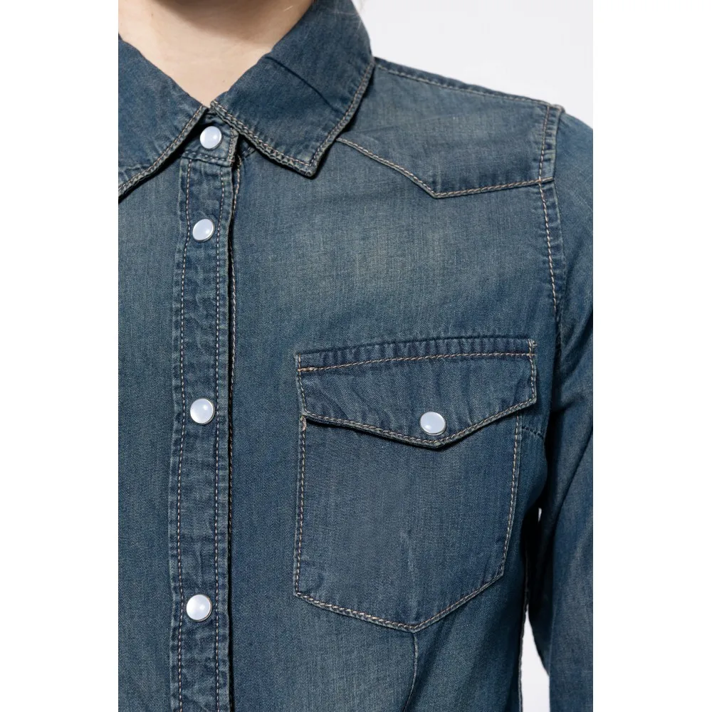 K518CAMISA DENIM MANGA LARGA MUJER