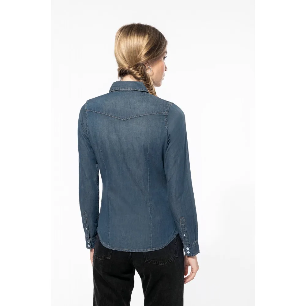 K518CAMISA DENIM MANGA LARGA MUJER