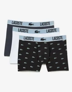 Lacoste Pack de tres calzoncillos de hombre Lacoste en tejido de punto de poliéster reciclado