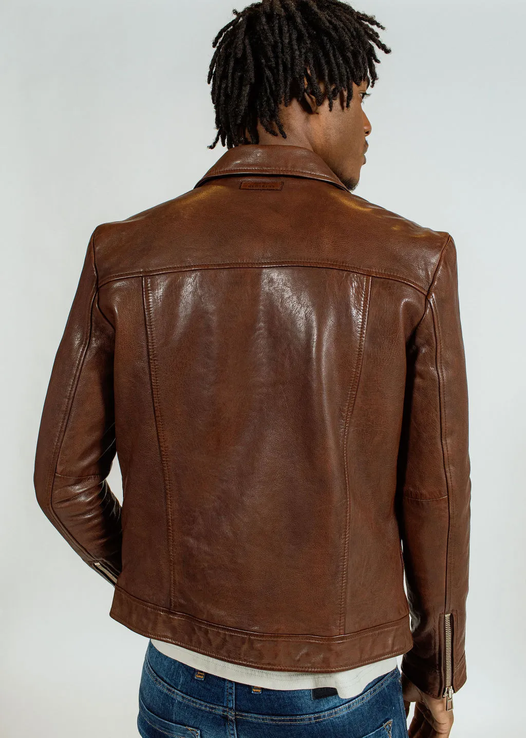 Leather jacket NORIS GREEN