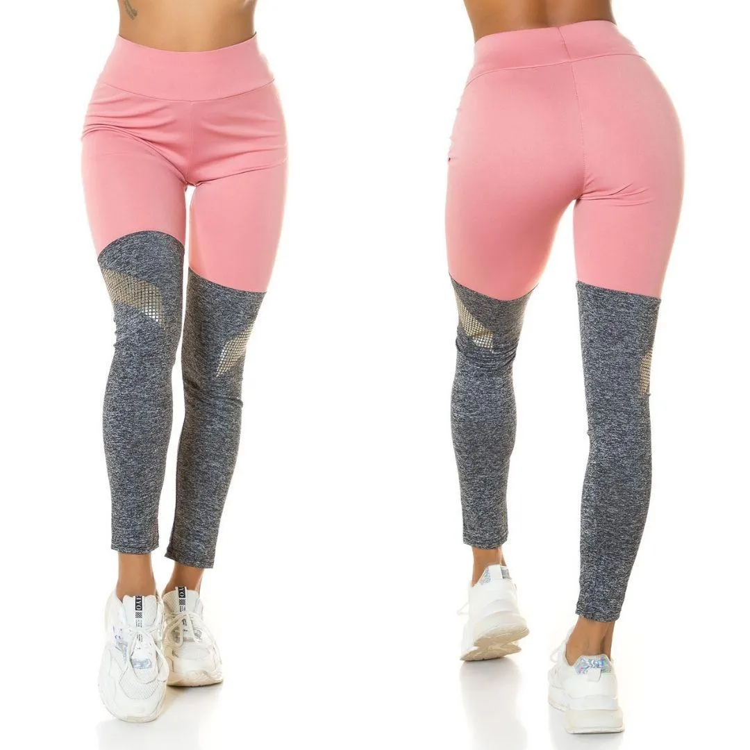 Leggings rosa con gris