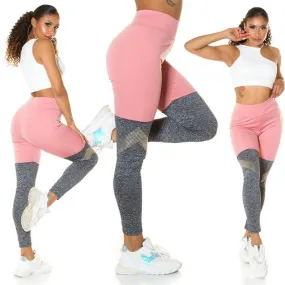 Leggings rosa con gris