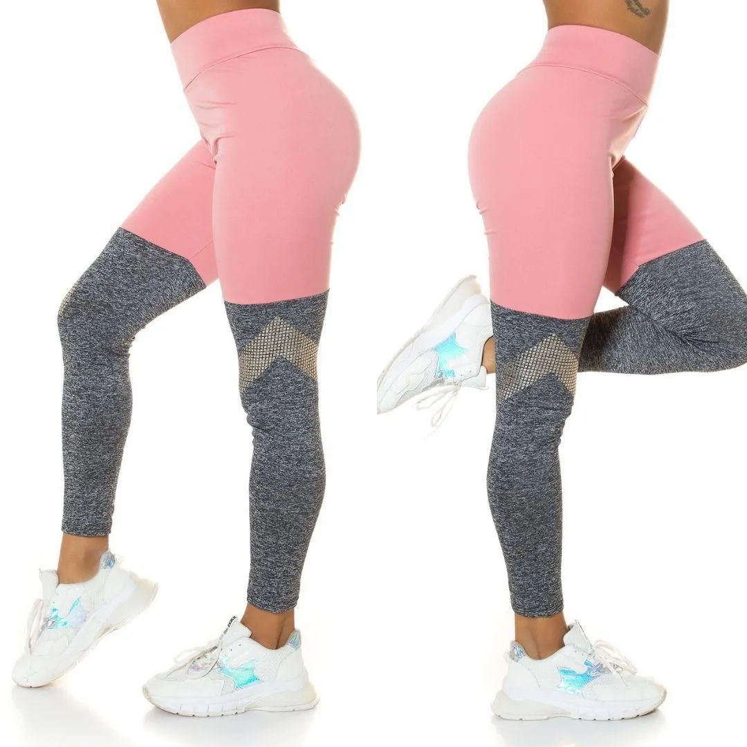 Leggings rosa con gris