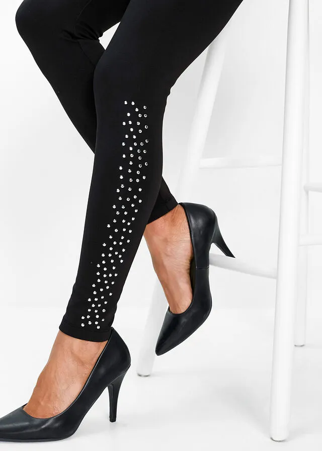 Leggings térmicos Negro-plateado