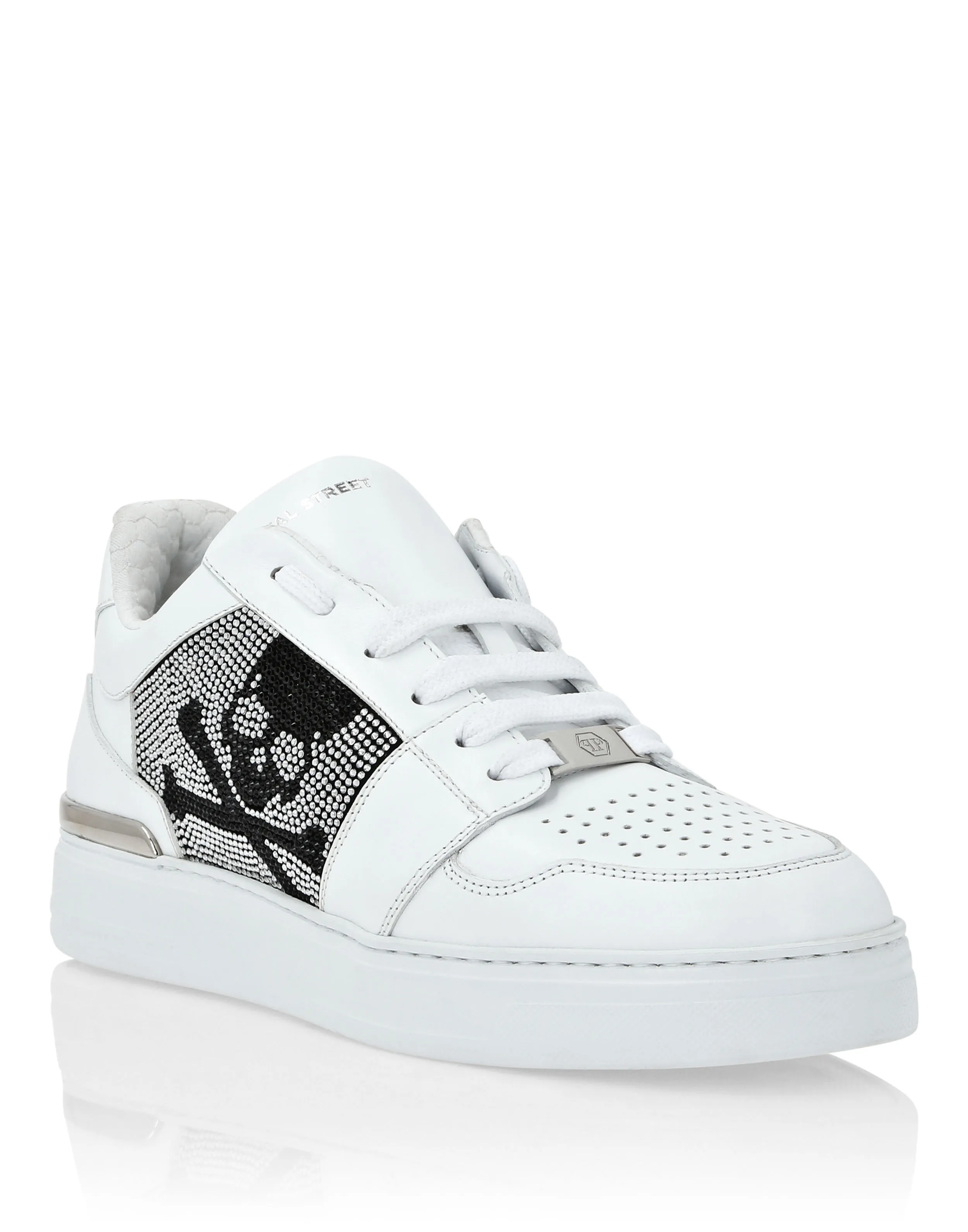 LOTOP CRYSTAL LEATHER SNEAKERS SKULL&BONES