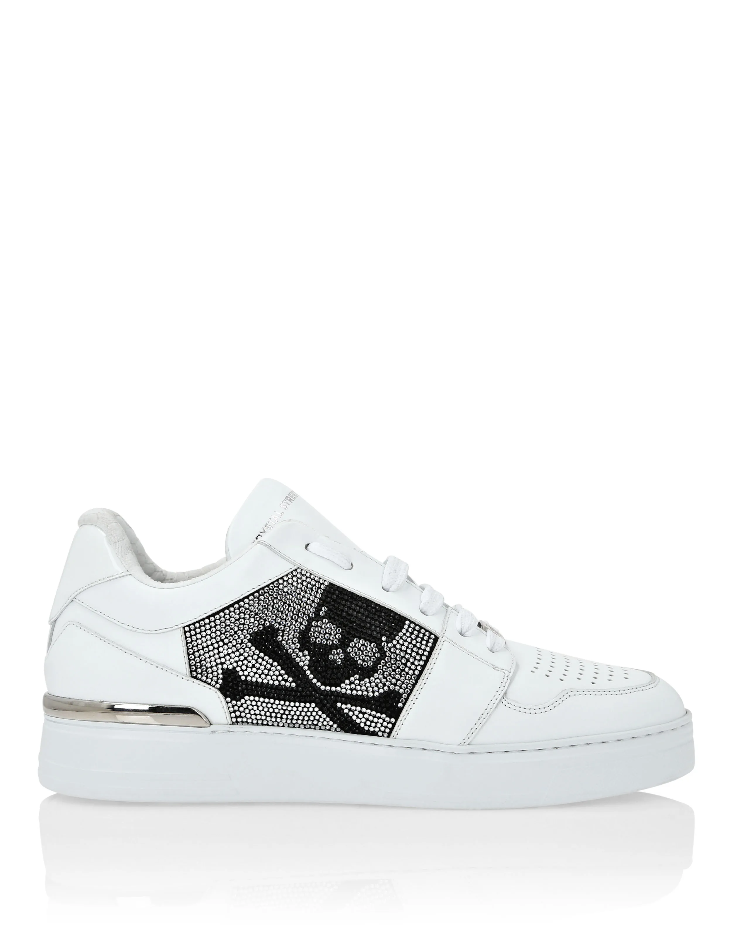 LOTOP CRYSTAL LEATHER SNEAKERS SKULL&BONES