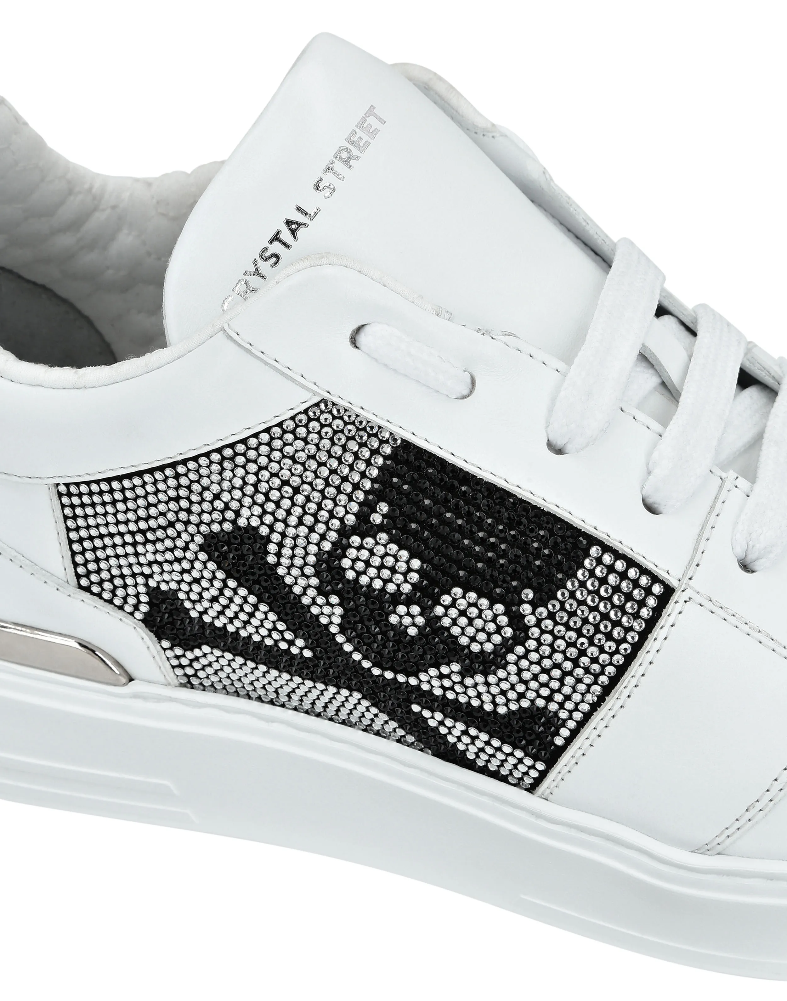 LOTOP CRYSTAL LEATHER SNEAKERS SKULL&BONES