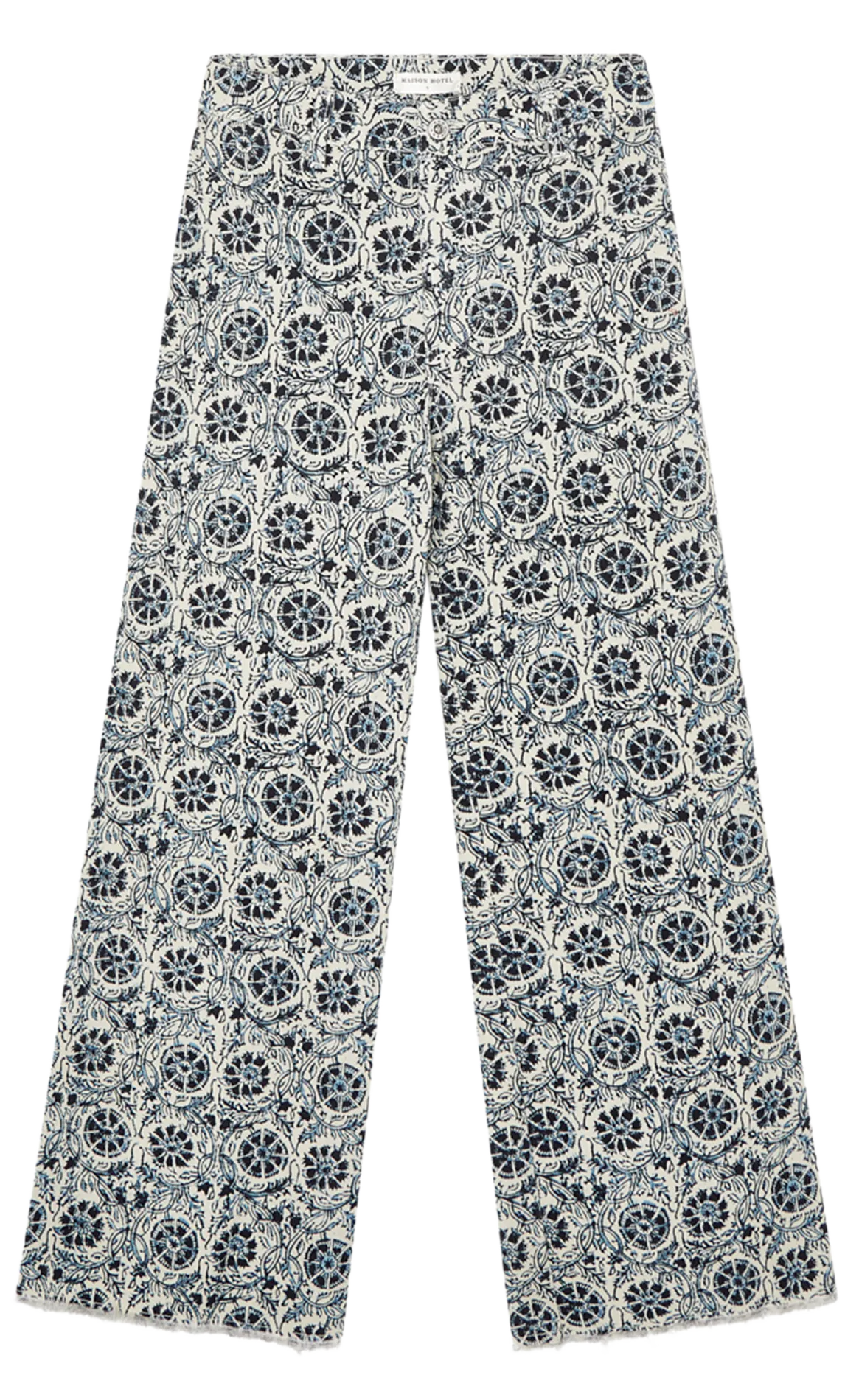 MAISON HOTEL INDIANO - Pantalón ancho estampado en azul