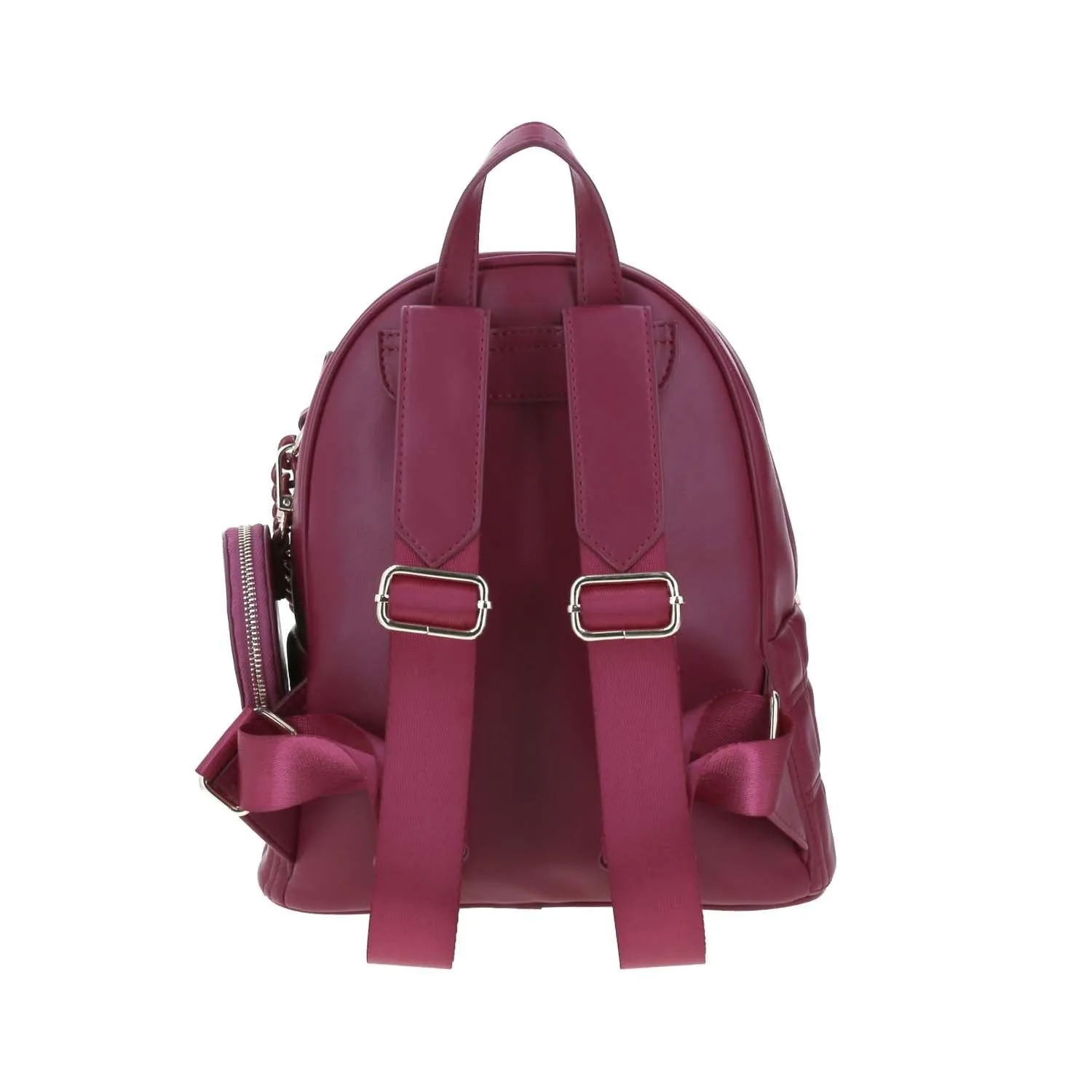 Mochila Para Mujer Tinto Gorett Gregor Con Capitonado y Accesorio Colgante Removible