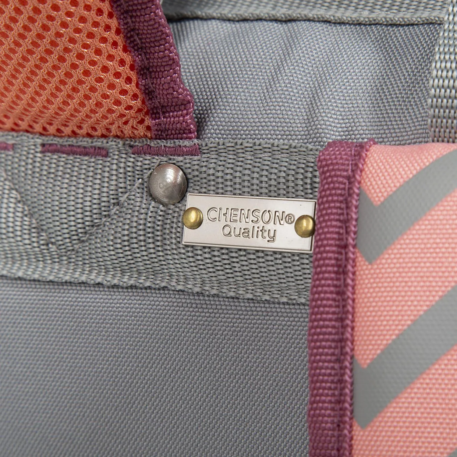 Mochila Tote Rosa Con Gris 1818