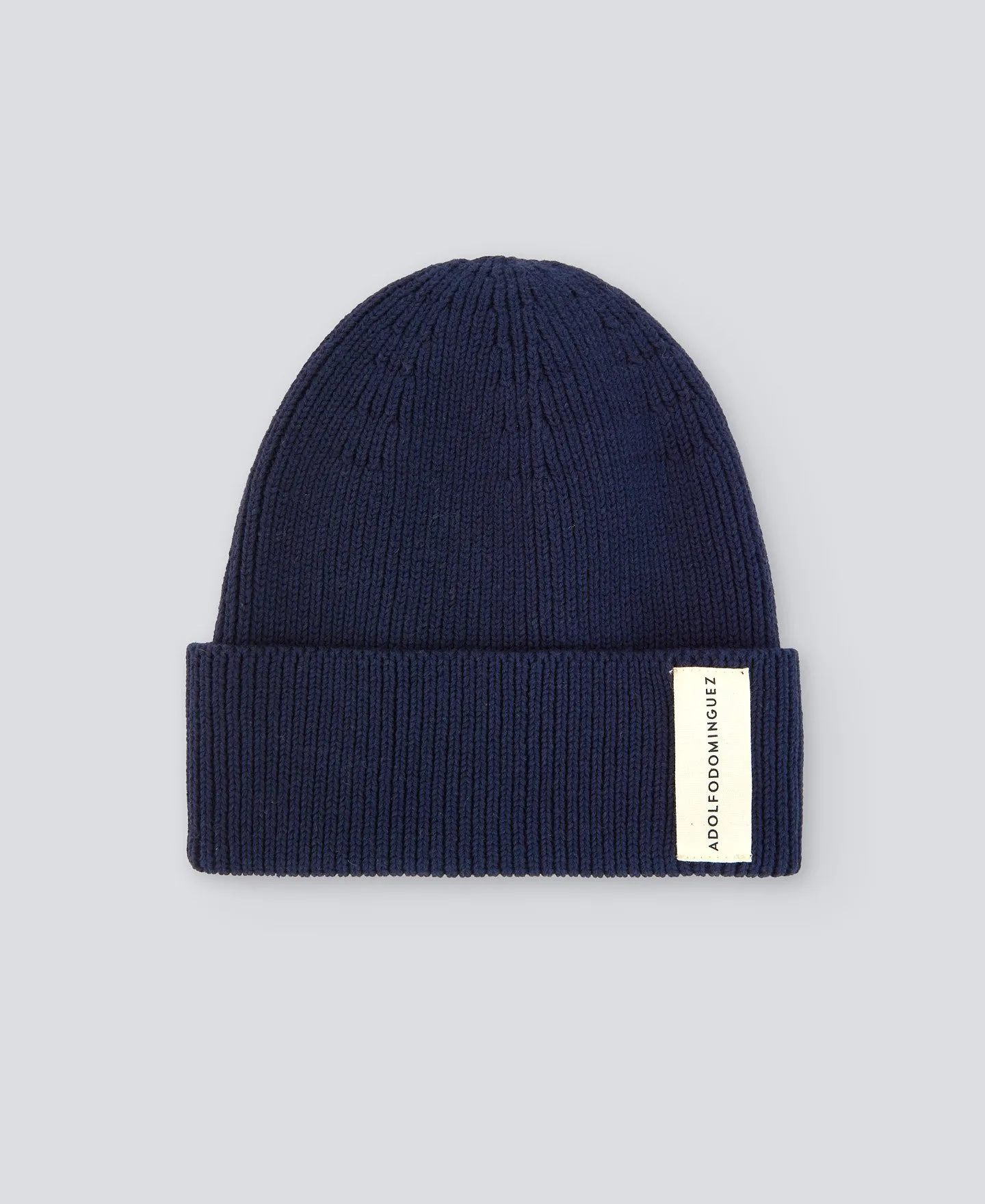 Navy blue cotton beanie for man