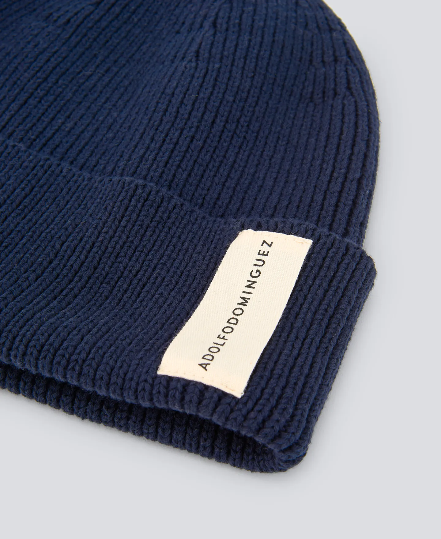 Navy blue cotton beanie for man