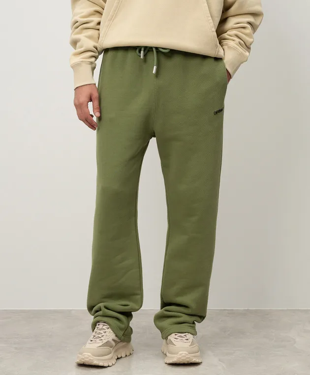 OFFWHITE GREEN SWEATPANTS WITH LOGO