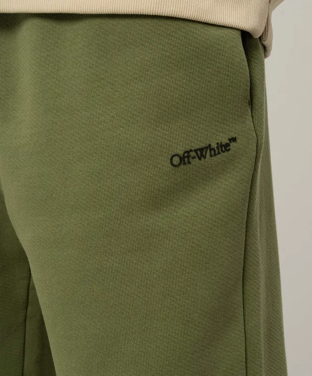 OFFWHITE GREEN SWEATPANTS WITH LOGO