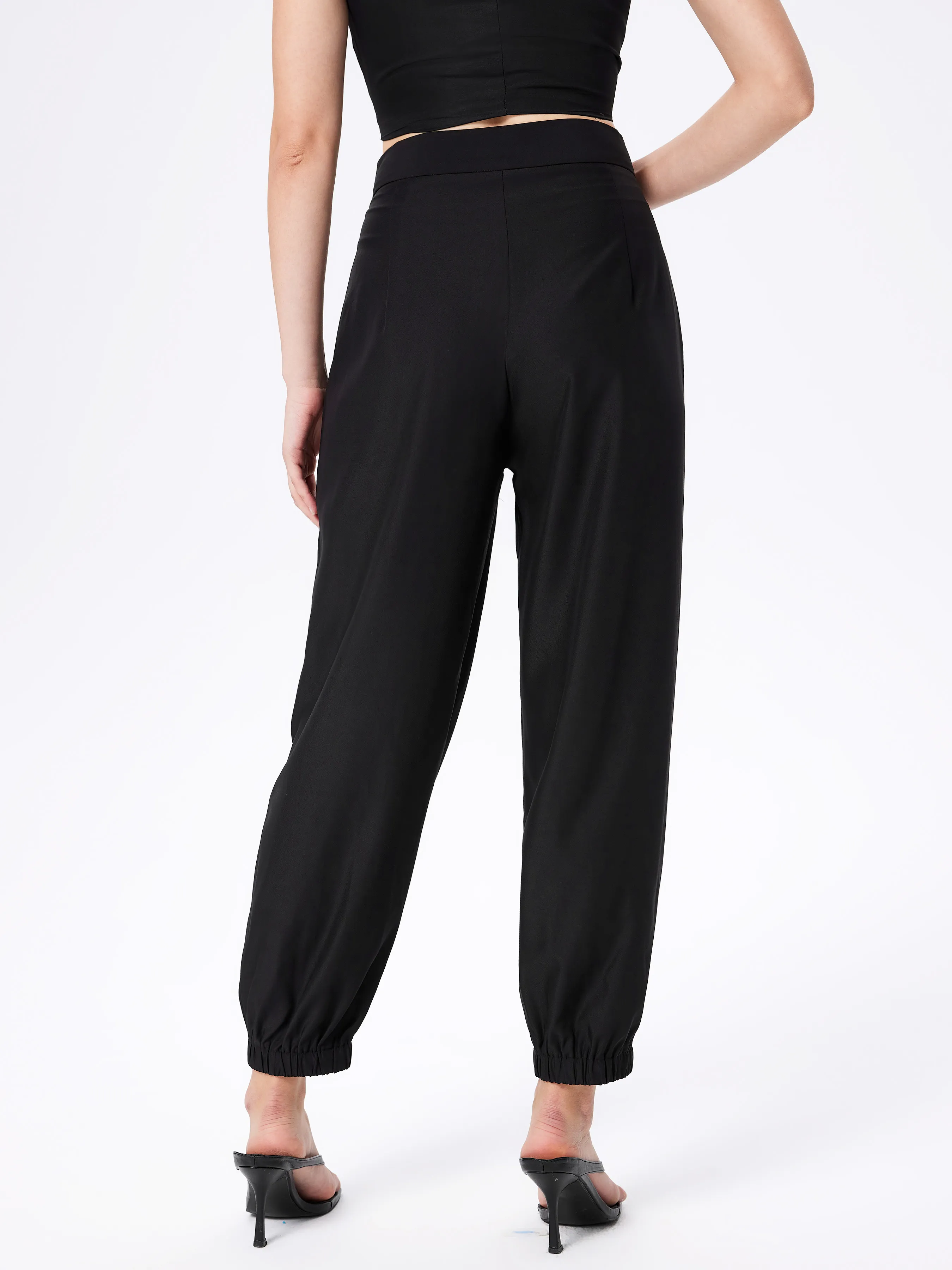  Pantalones Jogger de Cintura Alta Sólidos