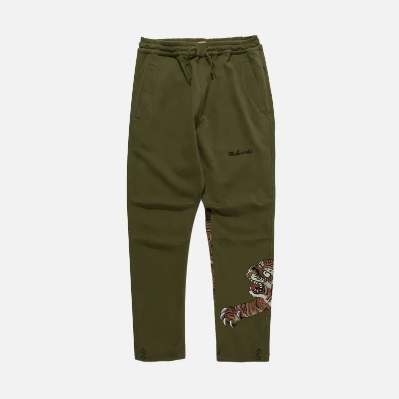 PANTALONES MAHARISHI 8086OLIVE DRAGON & TIGER EMBROIDERED SWEATPANTS