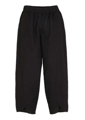 Pantalón capri de lino con cintura cómoda y ajuste holgado Negro