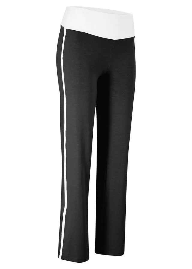 Pantalón deportivo de algodón con elástico Negro