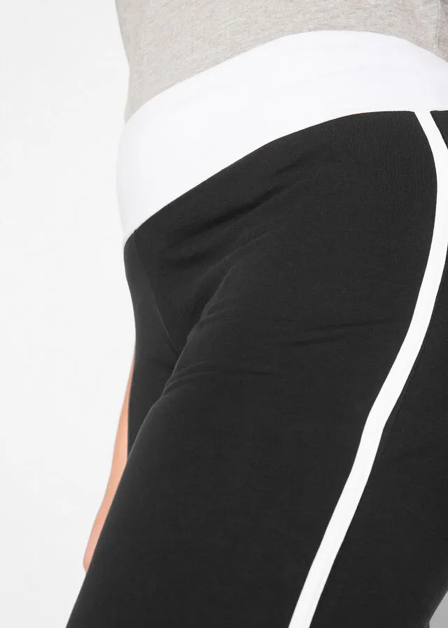 Pantalón deportivo de algodón con elástico Negro