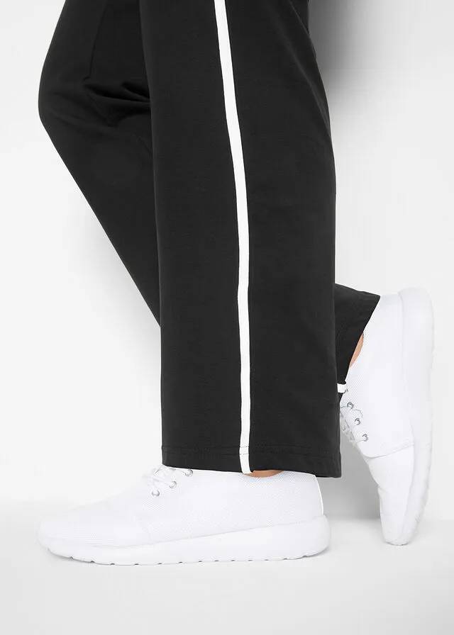 Pantalón deportivo de algodón con elástico Negro