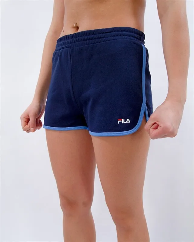 Pantalón Shorts corto FILA chica PAIGE JERSEY SHORTS Ref. 687072 marino bandas laterales azules