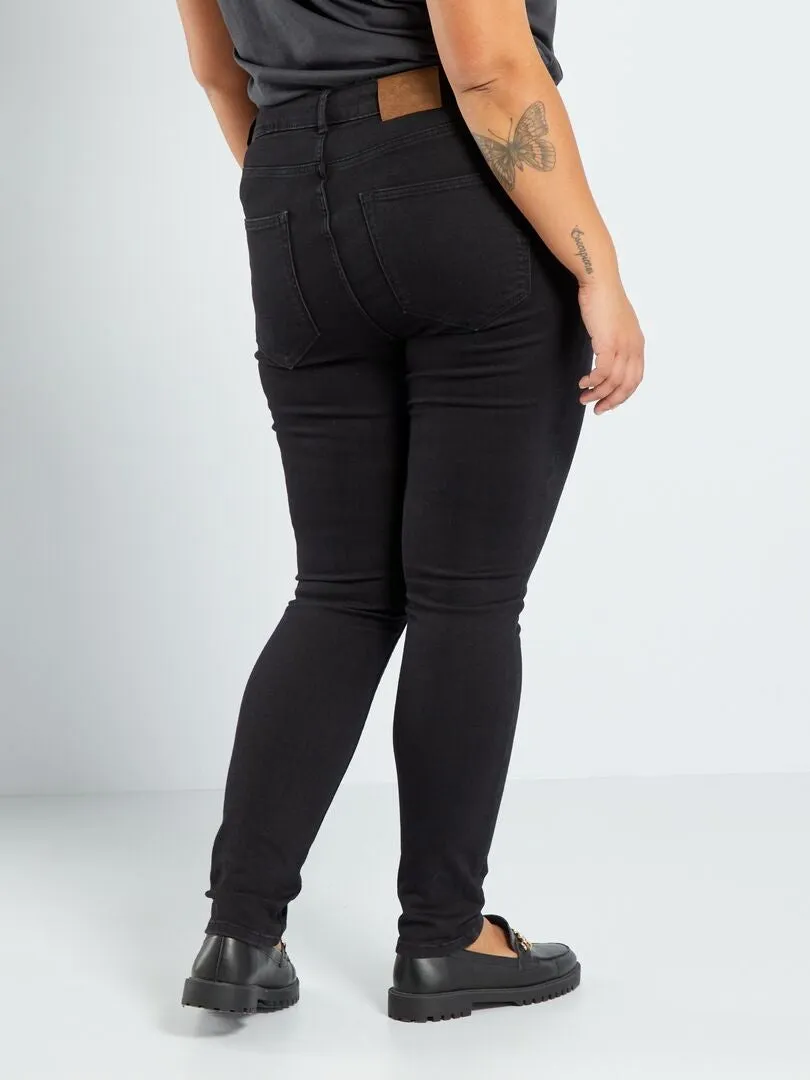 Pantalón skinny elástico - 5 bolsillos - L30 - NEGRO