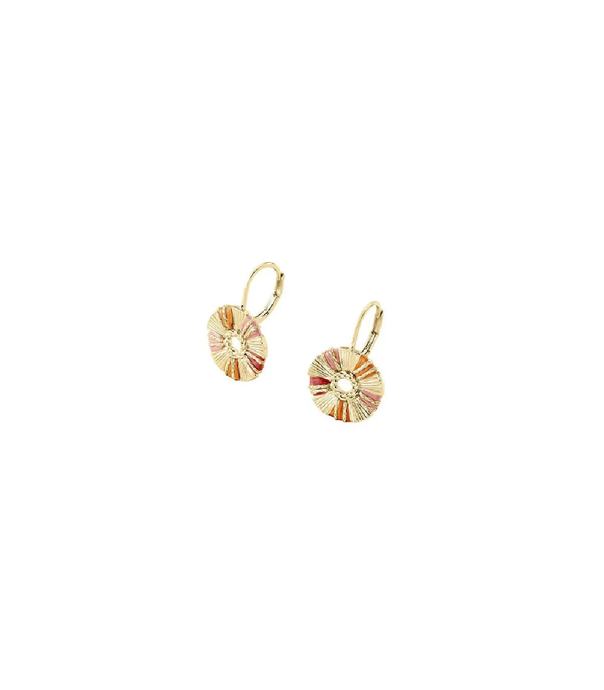 Pendientes Colgantes Agatha Paris Rafia Rosa y Baño Oro - 2380575-315-TU