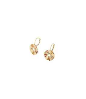 Pendientes Colgantes Agatha Paris Rafia Rosa y Baño Oro - 2380575-315-TU