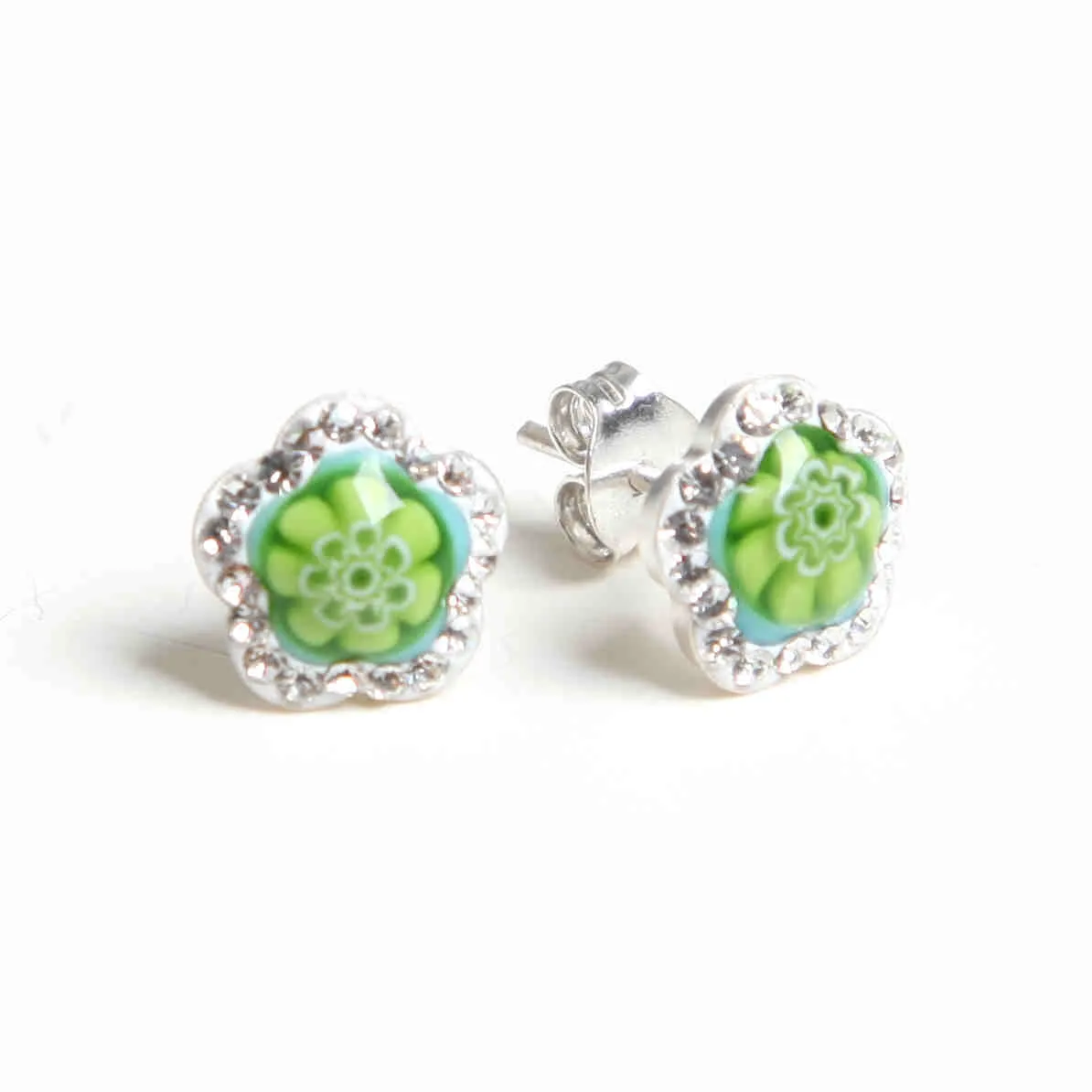 Pendientes Flor Verde