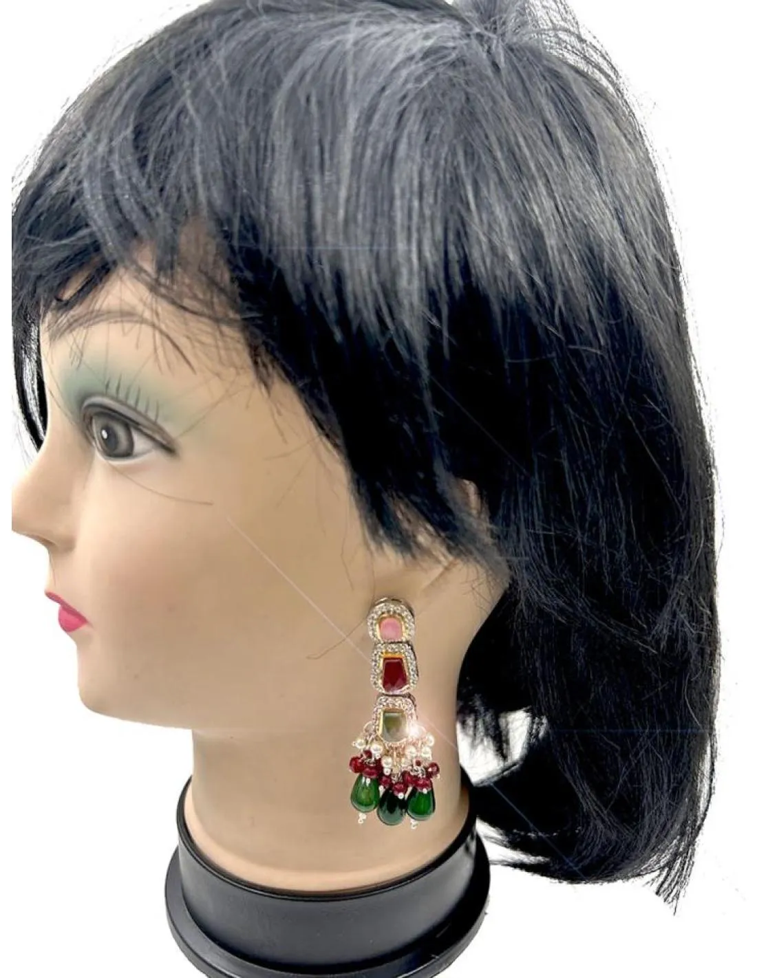 PENDIENTES MUJER PARA BODAS CON CIRCONITA Y PIEDRA DISEÑO LARGO