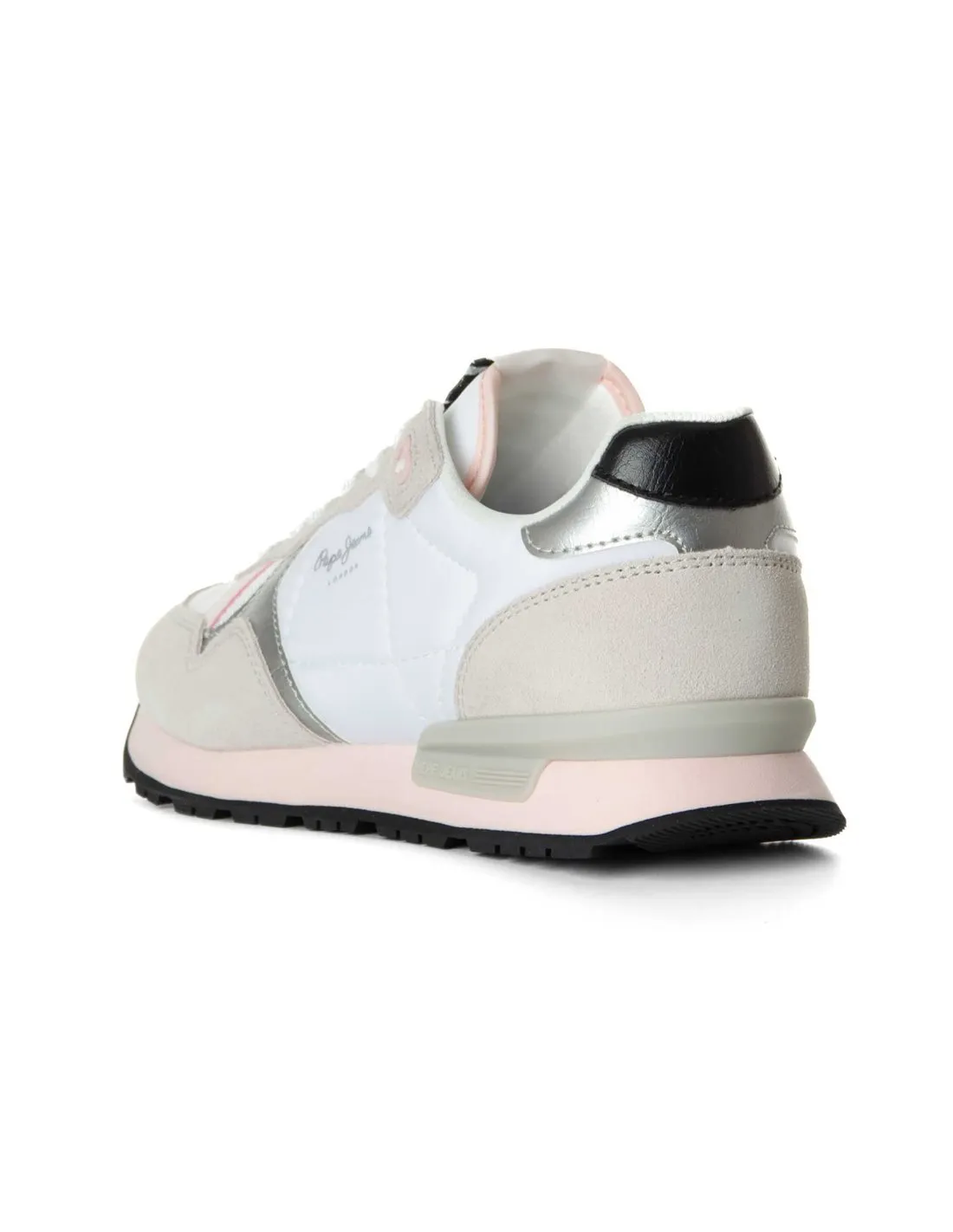 PEPE JEANS - Zapatillas blanco, gris y rosa Brit Mix PLS40012 Mujer