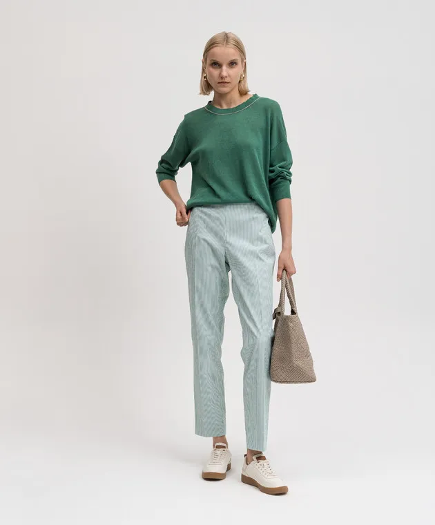 Peserico Green striped pants