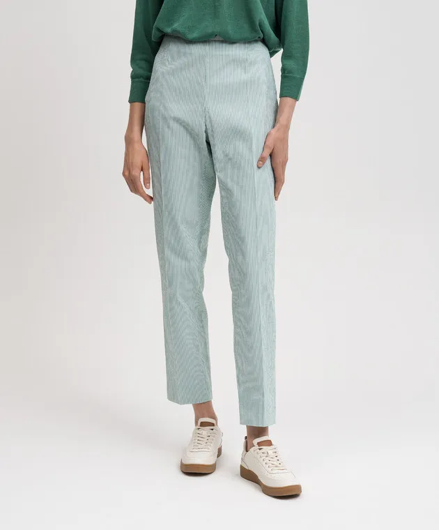 Peserico Green striped pants