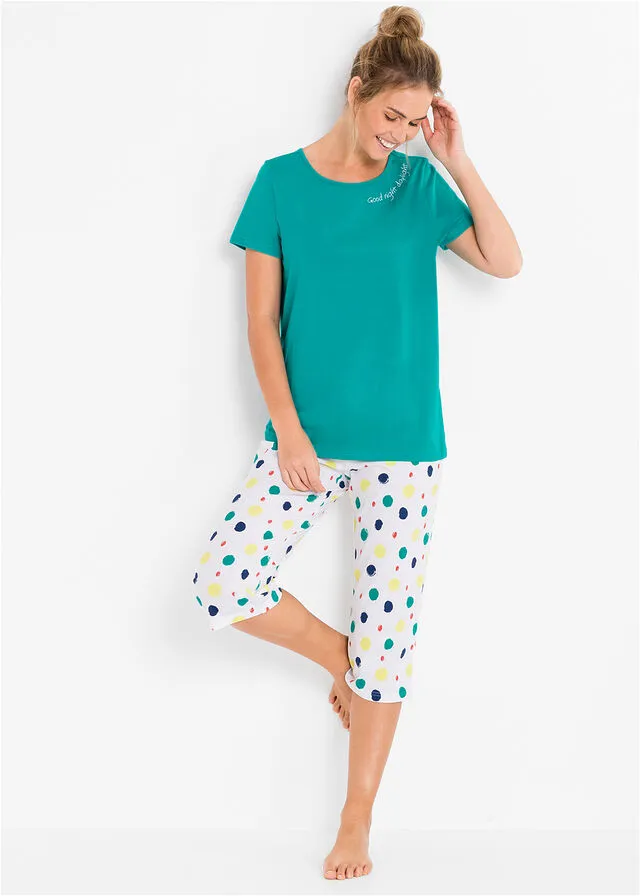 Pijama de estilo Capri Esmeralda de lunares