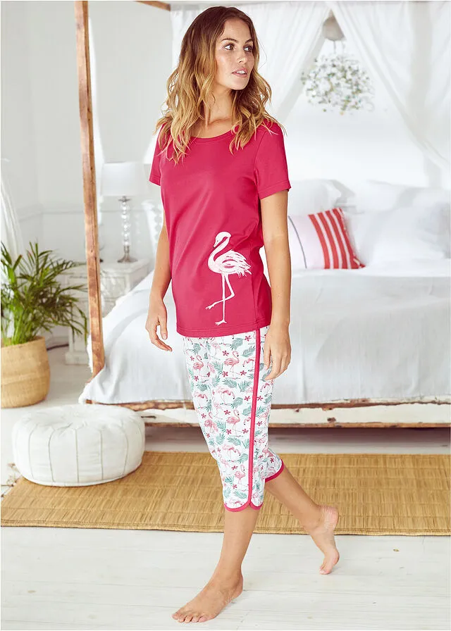 Pijama de estilo Capri Granate estampado