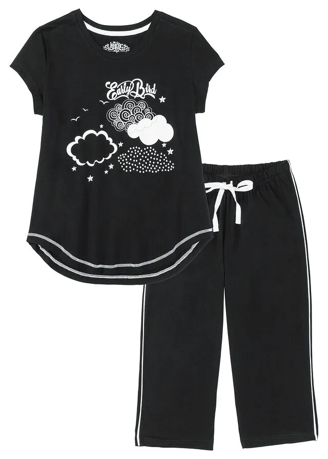 Pijama de estilo Capri Negro-blanco