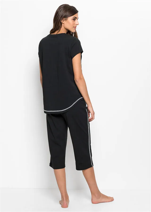 Pijama de estilo Capri Negro-blanco